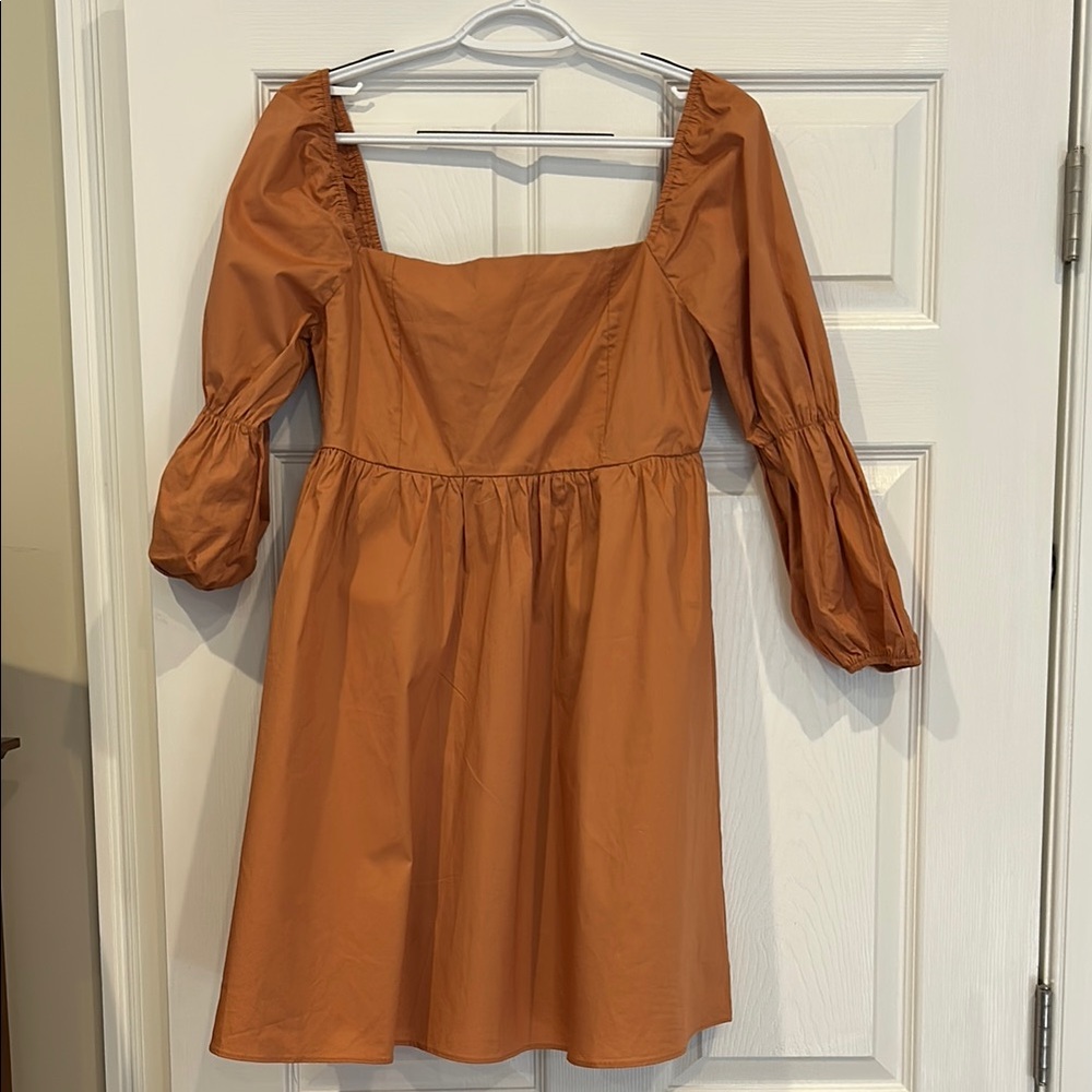 Vestique Orange Long Sleeve Dress